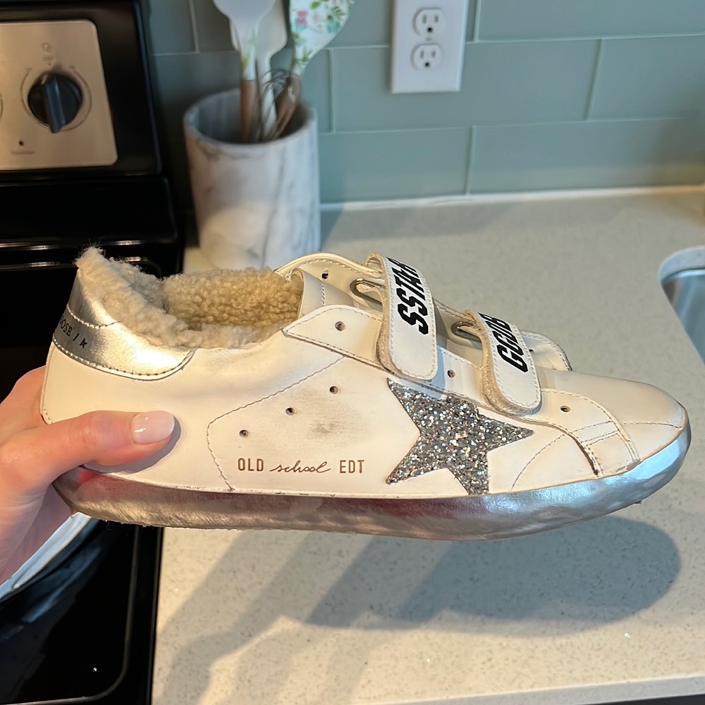 Golden Goose Shearling Old School Sneakers